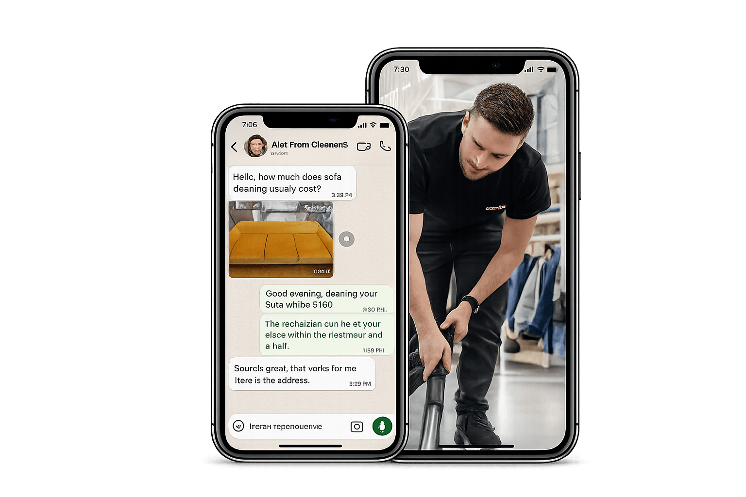 Chat with cleaning service