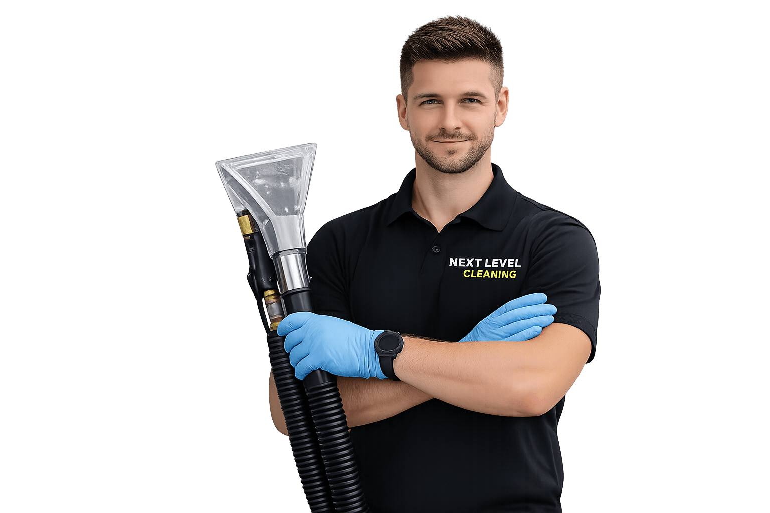 Certified upholstery cleaning technician